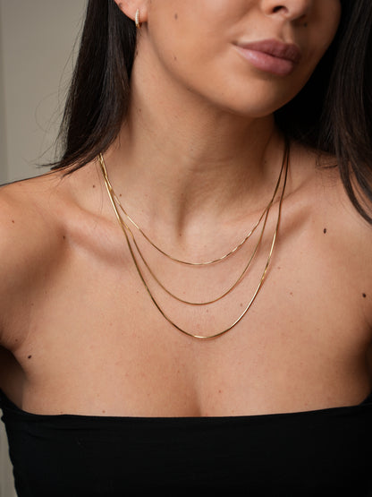 Collana Triple Snake Ottagonale